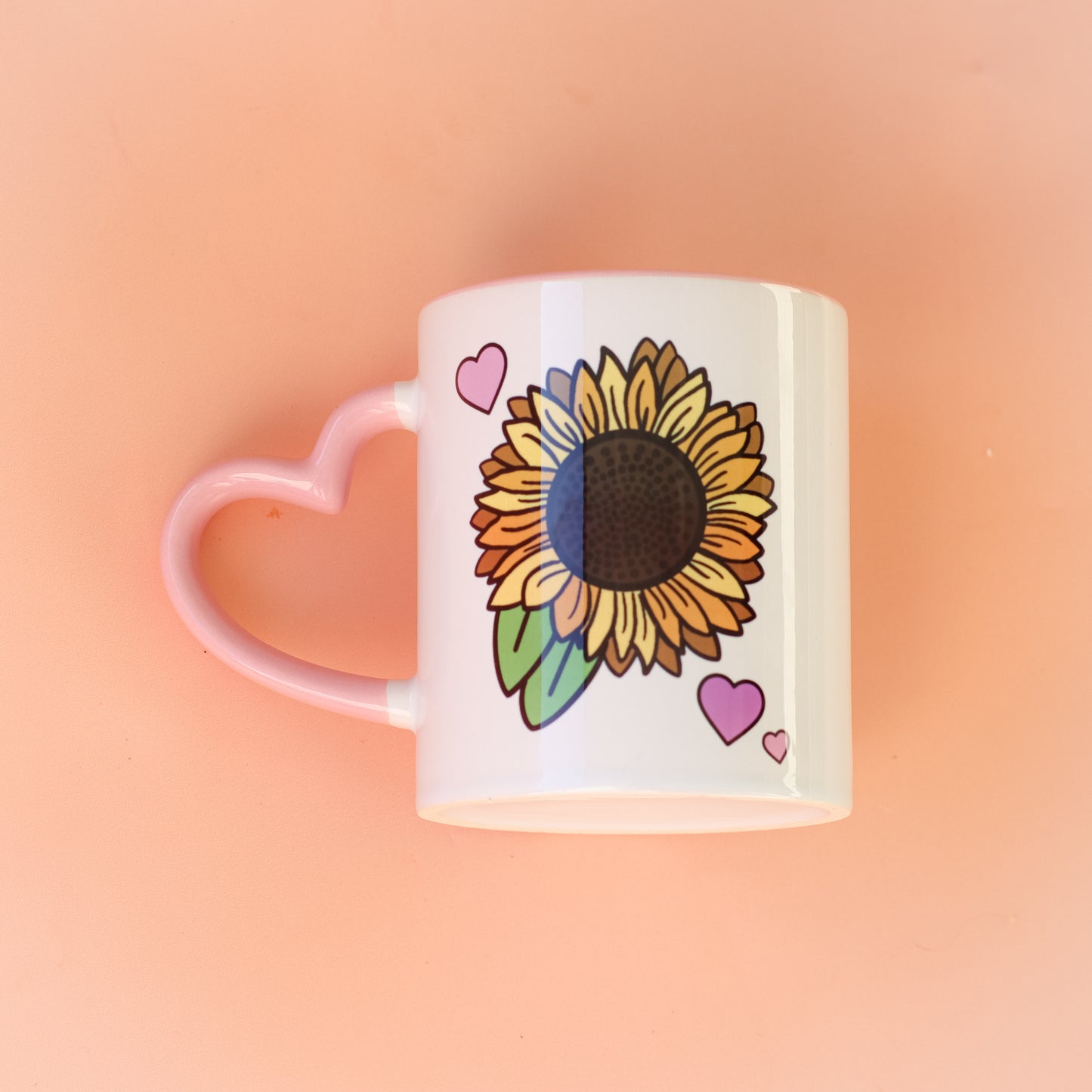 Best Mum Sunflower Heart Handle Mug