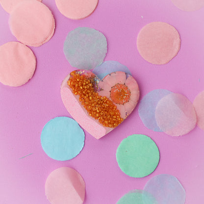 Pastel Floral Heart Shaped Tag