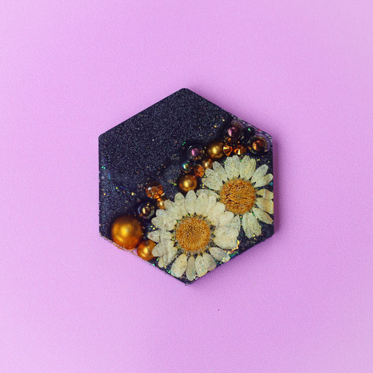 Large Bling Hexagon Shaped Tag