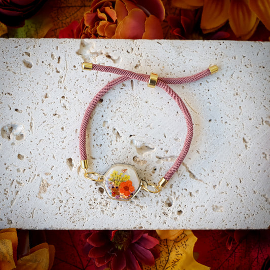 Autumn Floral Hexagon Bracelet