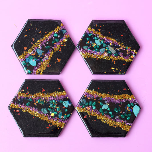 Handmade Gem Coasters