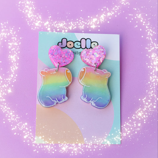 Capybara Resin Drop Earrings