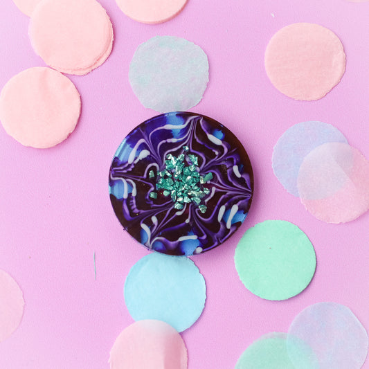 Large Bling Circle Shaped Tag