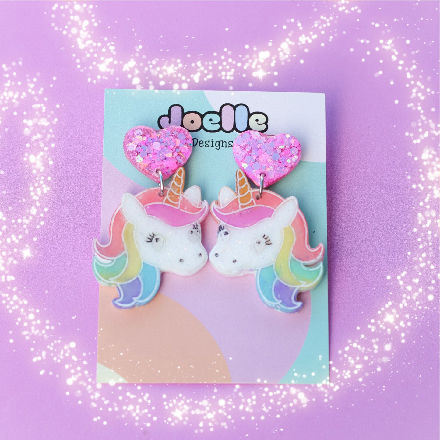 Unicorn Resin Drop Earrings