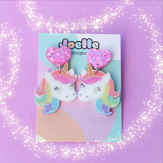 Unicorn Resin Drop Earrings