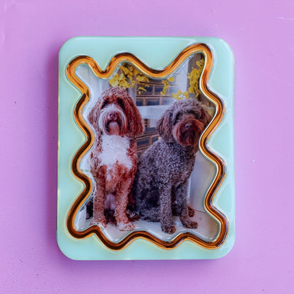 Rectangular Squiggle Photo Magnet