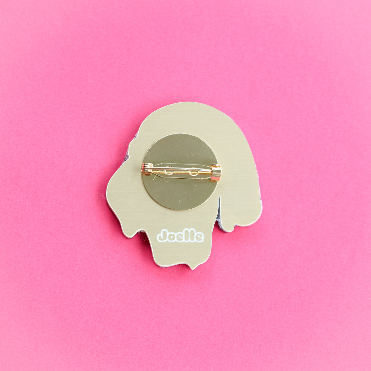 Pet Portrait Christmas Brooch (or badge reel)