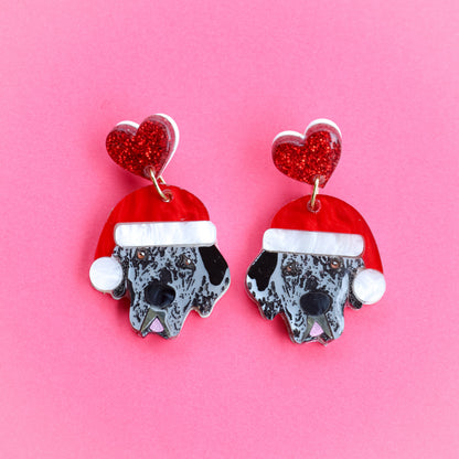 Pet Portrait Christmas Earrings
