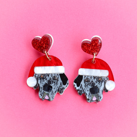Pet Portrait Christmas Earrings