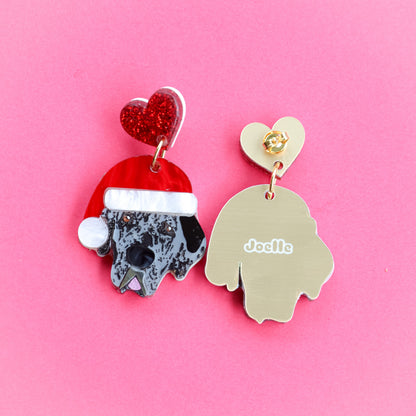 Pet Portrait Christmas Earrings