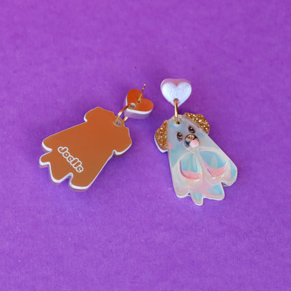 Dog Ghostie Drop Earrings (glow in the dark)