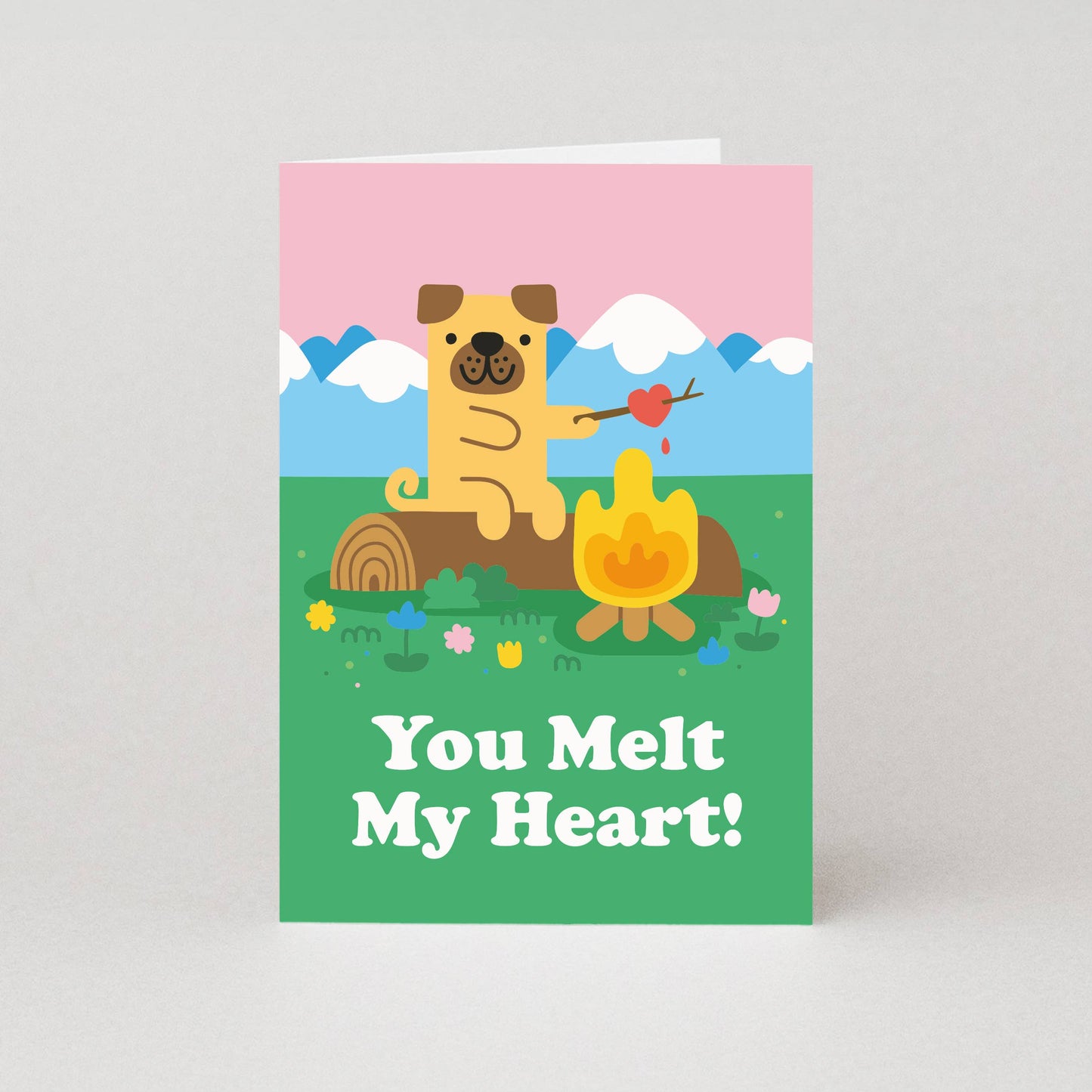 Melt My Heart Valentine's Card | Camping Card | Dog Card