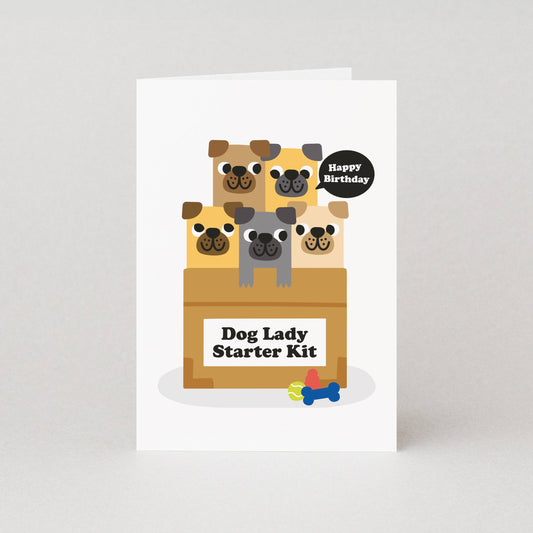 Dog Lady Starter Kit Birthday Card | Dog Mum Birthday Card