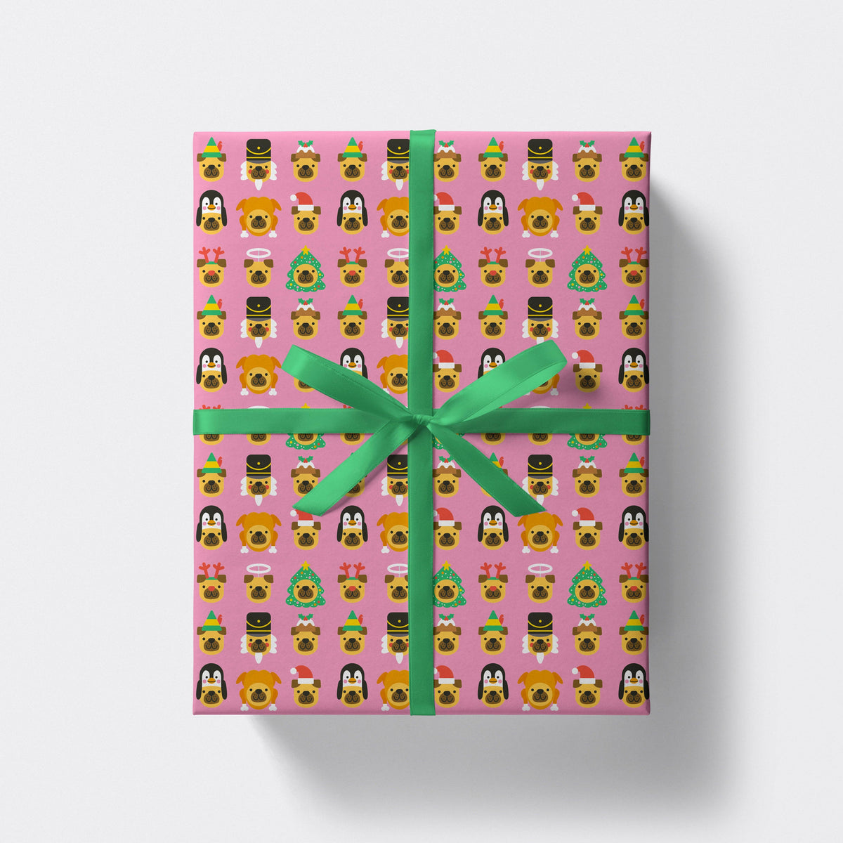 Hats on Dogs Wrapping Paper | Dog Christmas Gift Wrap Sheets
